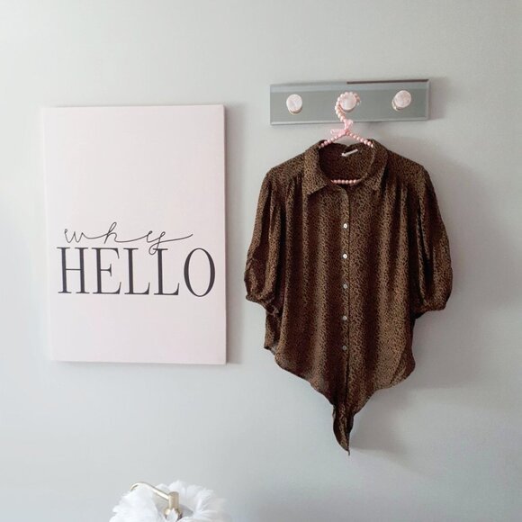 Free People Leopard Print Blouse - Picture 15 of 16